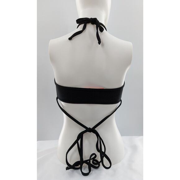 River Island Black Bikini Halter Top Size 4 - Picture 2 of 7